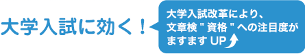 大学入試に効く! 大学入試改革により、文章検"資格"への注目度がますますUP