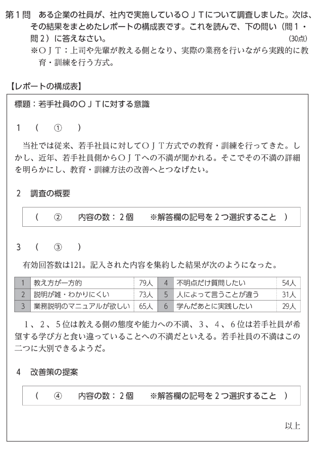 過去問題 第1問