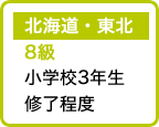 北海道・東北 8級 小学校3年生修了程度