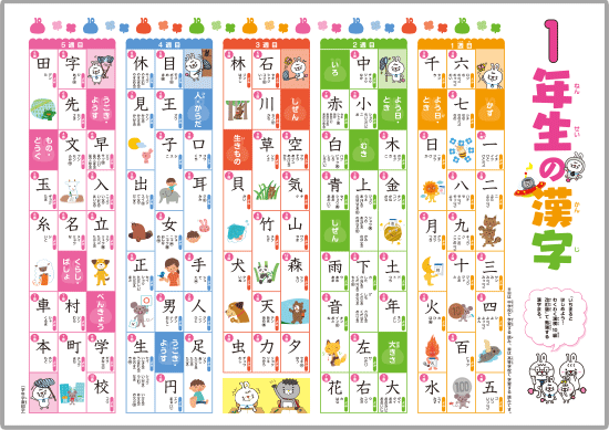 ベスト 一年生 漢字表 ダウンロード デザイン文具