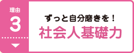 理由3 ずっと自分磨きを！社会人基礎力