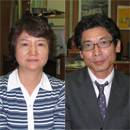 学校長　嶌岡 忠彦 先生　｜　国語科　藤岡 裕美 先生　（写真右から）