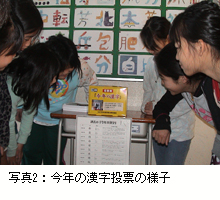 写真２：今年の漢字投票の様子