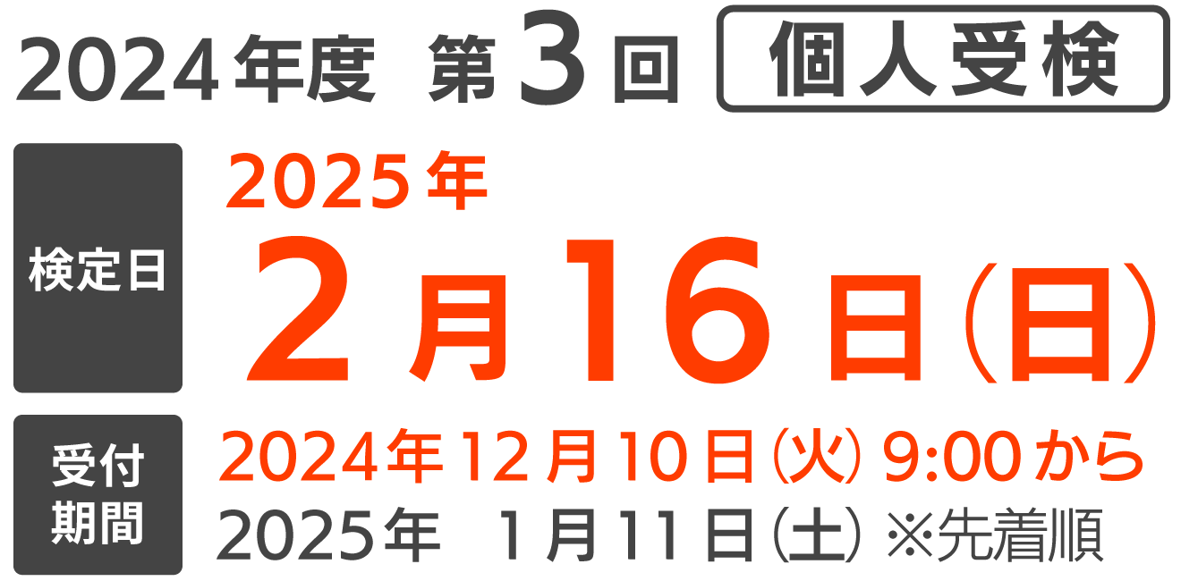 個人受検検定日