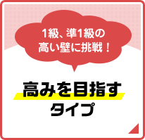 1級、準1級の高い壁に挑戦！ 高みを目指すタイプ