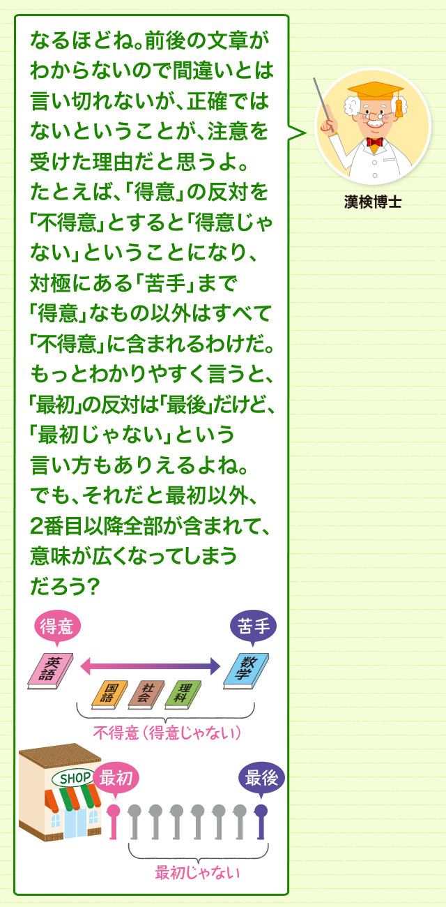 対義語をスマートに使うには 不 や じゃない を使わない表現を 類義語 対義語 どれだけ知ってる 漢字の豆知識 日本漢字能力検定