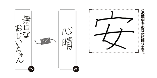 無口なおじいちゃんへ心晴より「安」