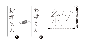 紗那ちゃんへお母さんより「紗」